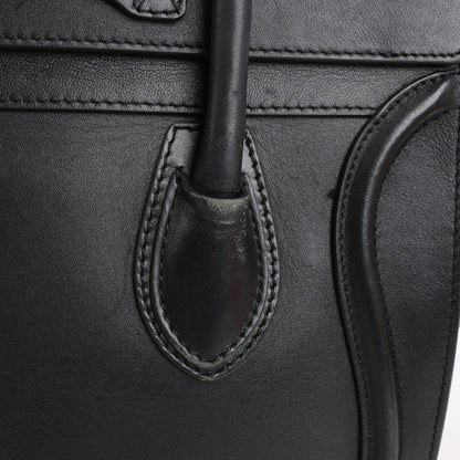 CELINE Luggage Micro Lederhandtasche in Schwarz