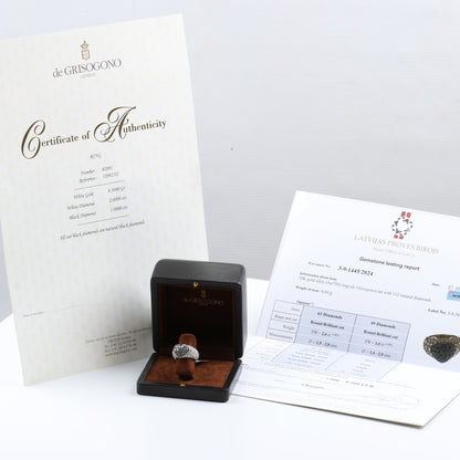De Grisogono Black Diamond Heart Ring, Size 51