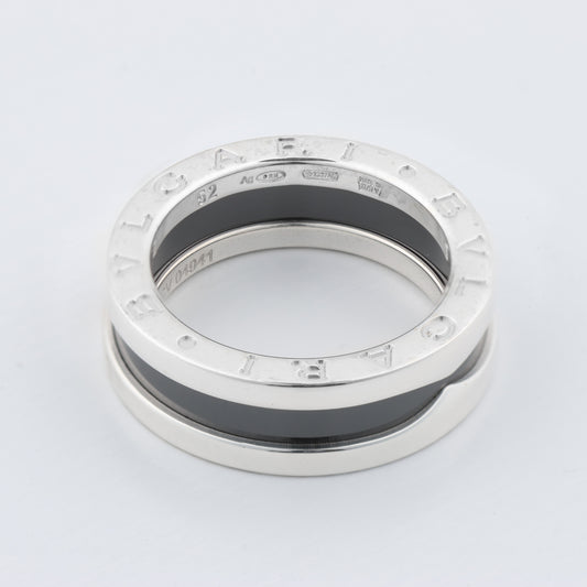 Bvlgari B.Zero 1 "Save the Children" Charity Ring 925 x Ceramic 6.2g Black × Silver, Size 52 EU
