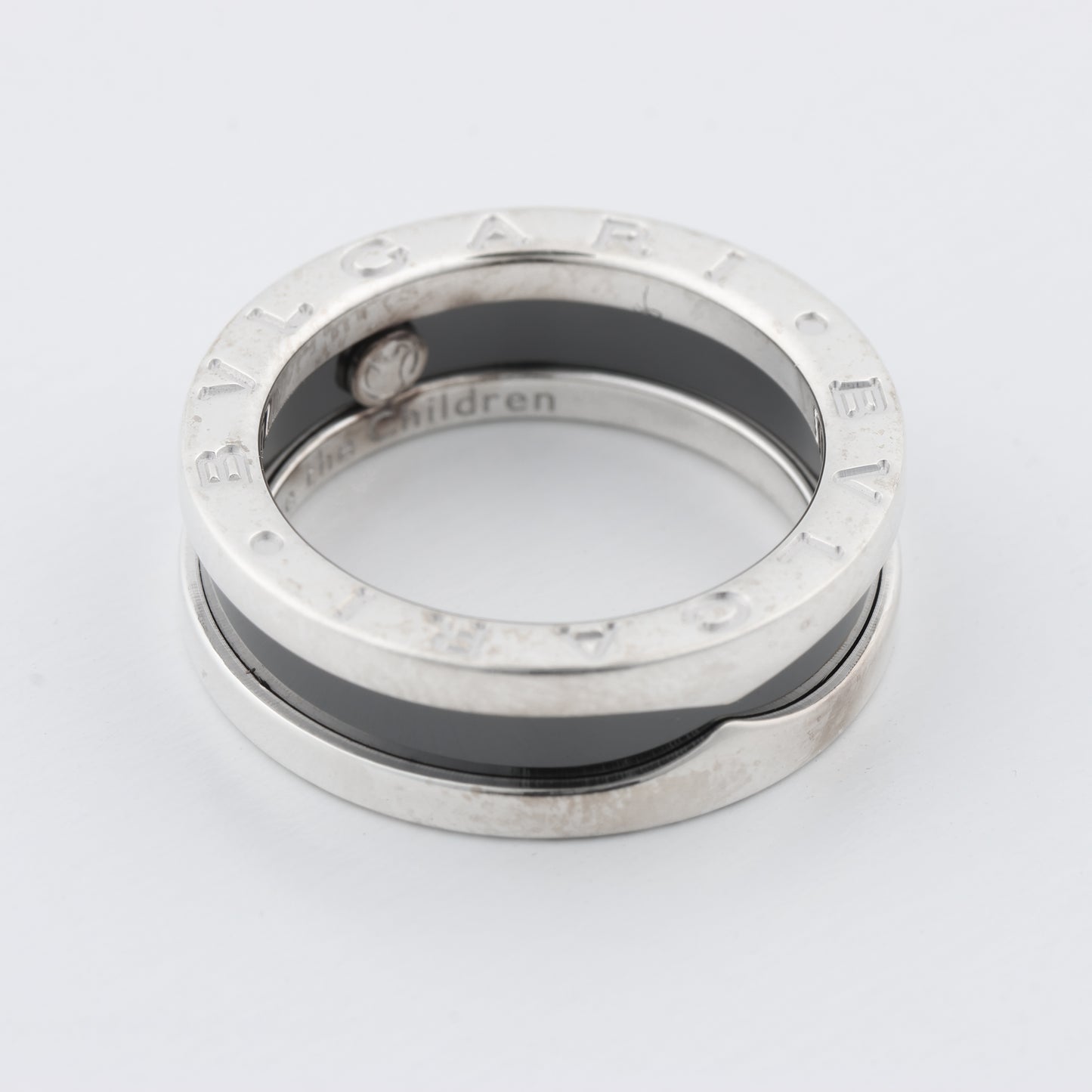 Bvlgari B.Zero 1 "Save the Children" Charity Ring 925 x Ceramic 6.2g Black × Silver, Size 52 EU