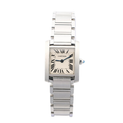 Cartier Tank Francaise W51008Q3 2384533804LX SS QZ Ivory-Face Watch