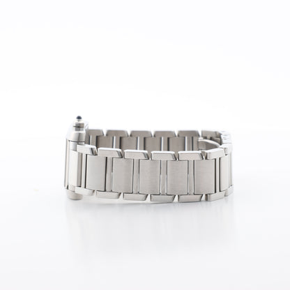 Cartier Tank Francaise W51008Q3 2384533804LX SS QZ Ivory-Face Watch