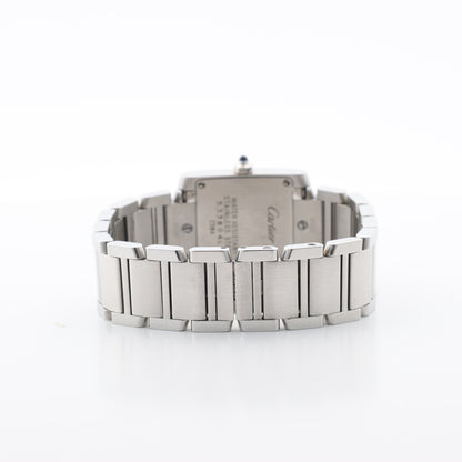 Cartier Tank Francaise W51008Q3 2384533804LX SS QZ Ivory-Face Watch