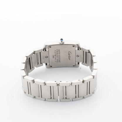Cartier Tank Francaise W51008Q3 2384533804LX SS QZ Ivory-Face Watch