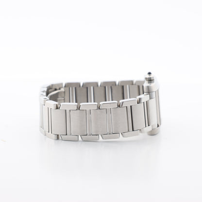 Cartier Tank Francaise W51008Q3 2384533804LX SS QZ Ivory-Face Watch