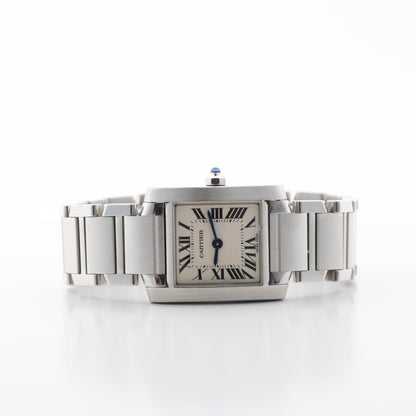 Cartier Tank Francaise W51008Q3 2384533804LX SS QZ Ivory-Face Watch