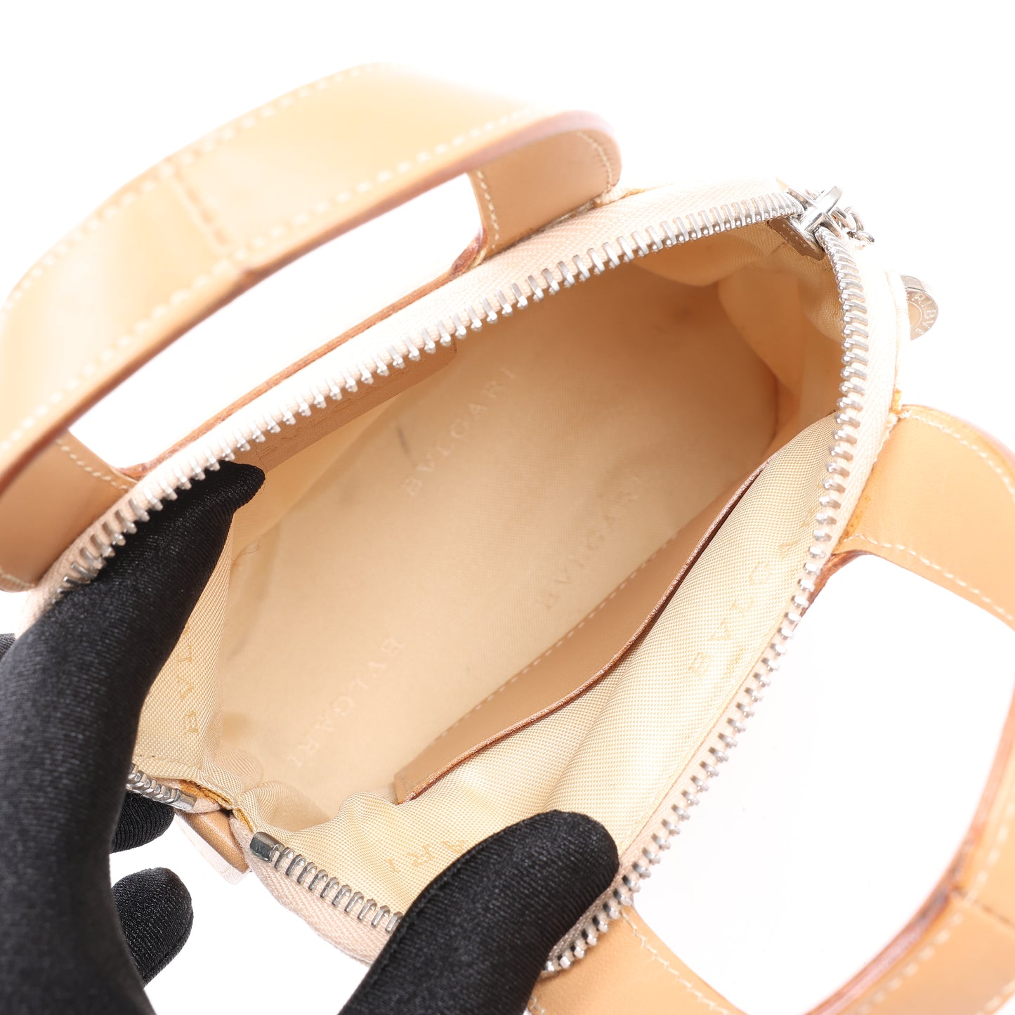 Bvlgari Bvlgari Canvas Handbag in Beige