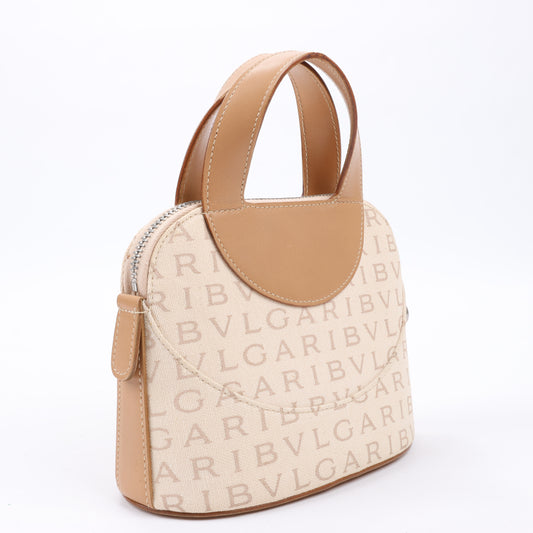 Bvlgari Bvlgari Canvas Handbag in Beige