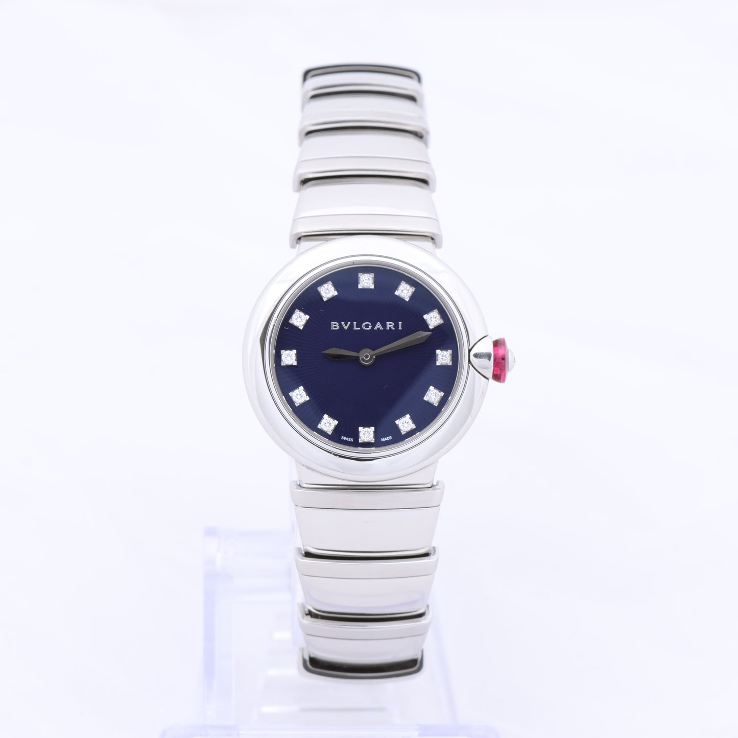 Bvlgari Lucea LU28S L4136 SS QZ Blue-Face Watch