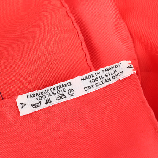 Hermès Carré 90 " Eperon d'or" 100% Silk Scarf in Red