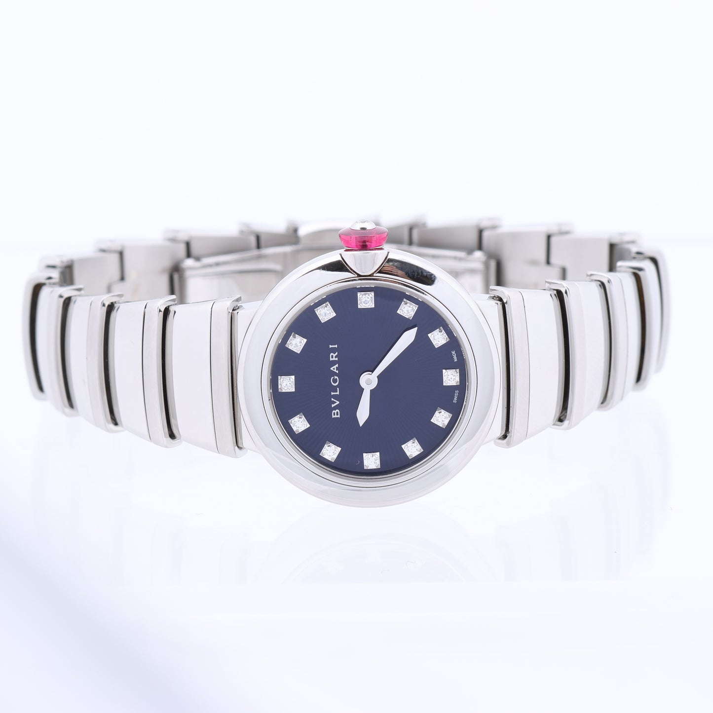 Bvlgari Lucea LU28S L4136 SS QZ Blue-Face Watch