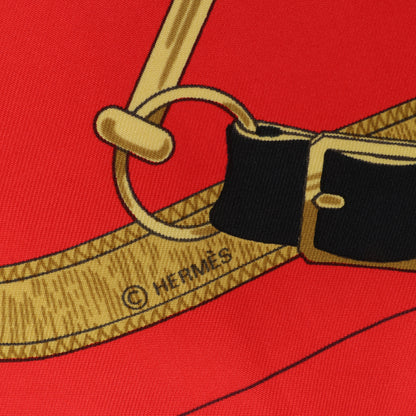 Hermès Carré 90 " Eperon d'or" 100% Silk Scarf in Red