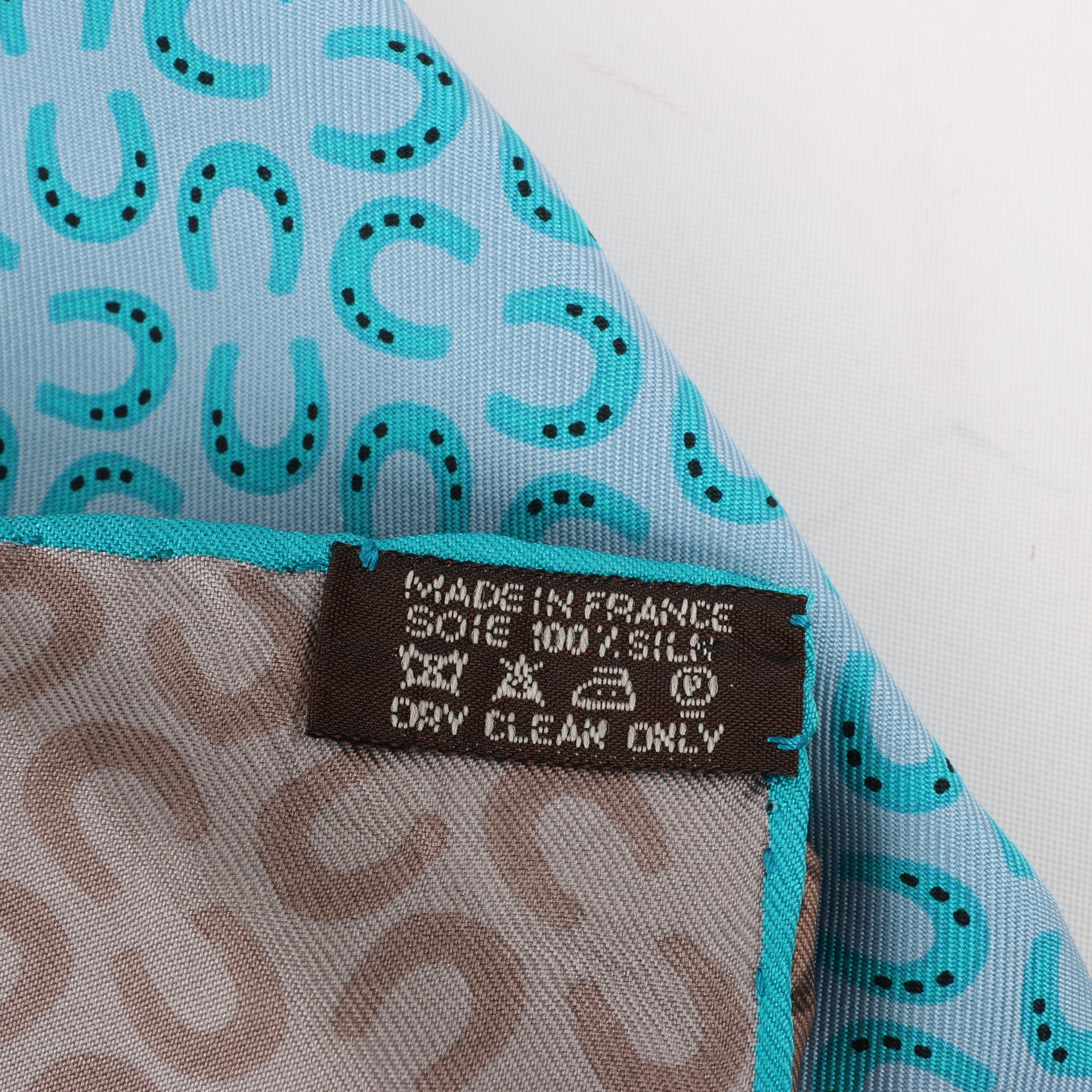 Hermès Carré 90 "A Cheval sur mon Carré" 100% Silk Scarf in Blue