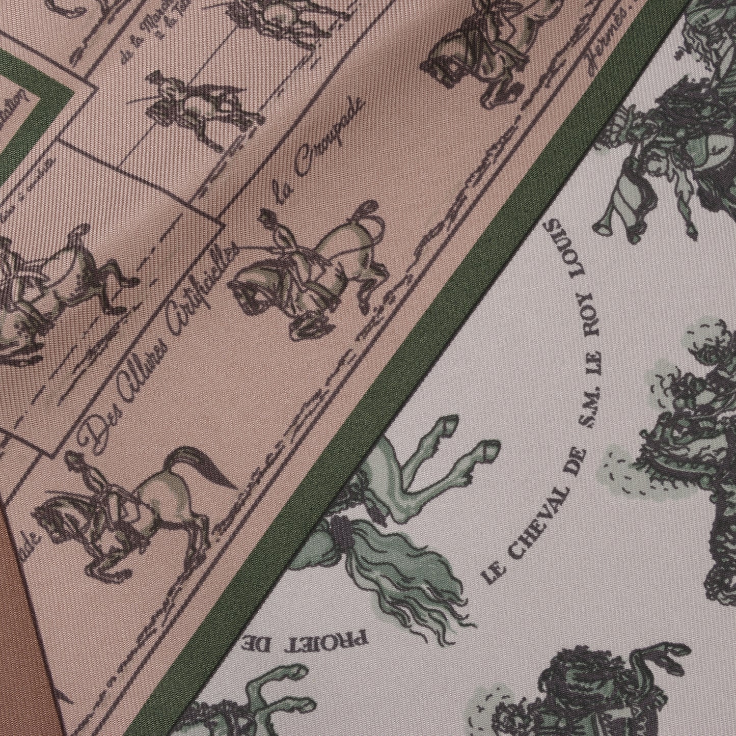 Hermès Carré 90 "A Cheval sur mon Carré" 100% Silk Scarf in Blue