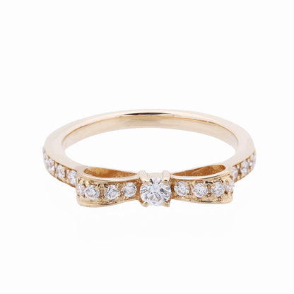 AVALONE Bow Diamond Ring K18(YG) 2.2g 0.25 ct
