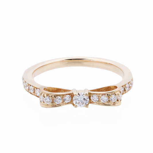 AVALONE Bow Diamond Ring K18(YG) 2.2g 0.25 ct