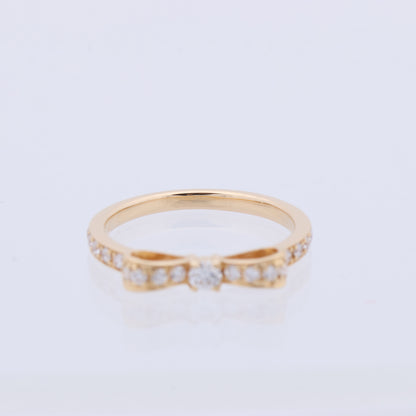 AVALONE Bow Diamond Ring K18(YG) 2.2g 0.25 ct