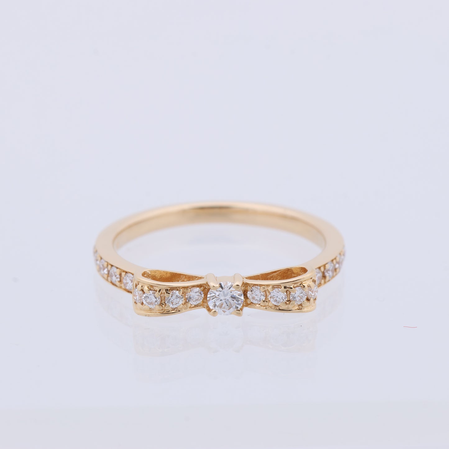 AVALONE Bow Diamond Ring K18(YG) 2.2g 0.25 ct