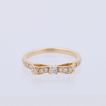 AVALONE Schleifen-Diamantring K18 (YG) 2,2 g 0,25 ct