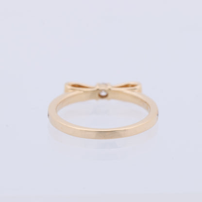 AVALONE Bow Diamond Ring K18(YG) 2.2g 0.25 ct