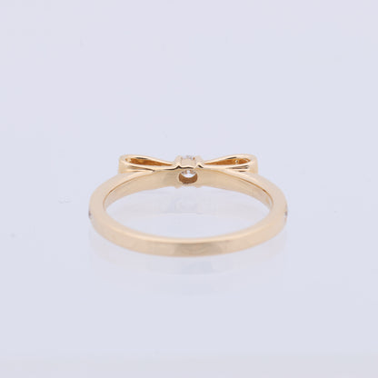 AVALONE Bow Diamond Ring K18(YG) 2.2g 0.25 ct