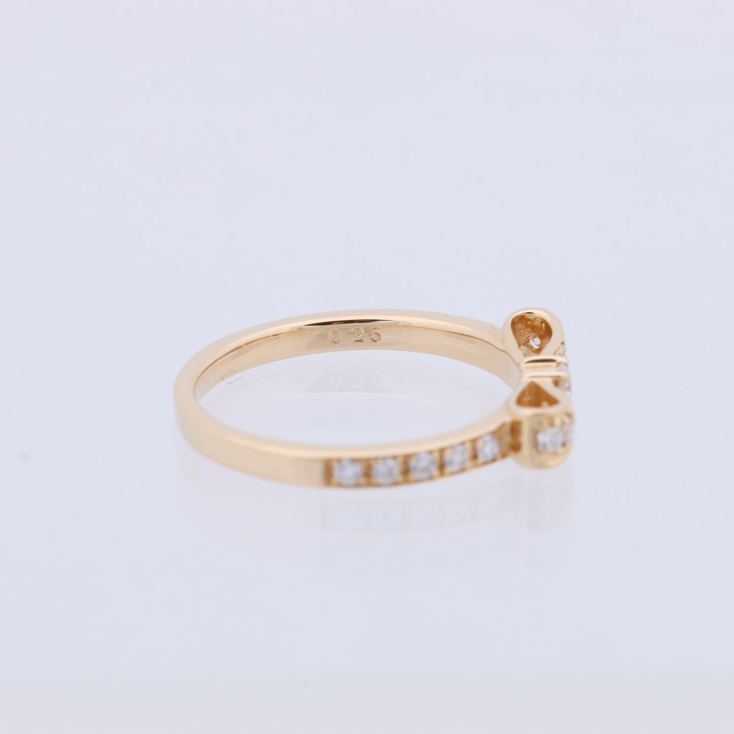 AVALONE Bow Diamond Ring K18(YG) 2.2g 0.25 ct