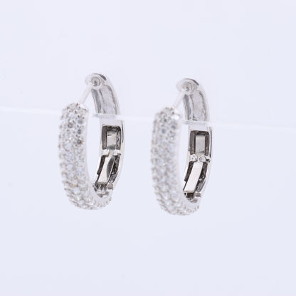 Non Signe / Unsigned Diamond Earrings K18WG 4.4g 1.0 ct
