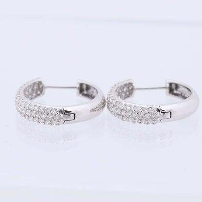 Non Signe / Unsigned Diamond Earrings K18WG 4.4g 1.0 ct
