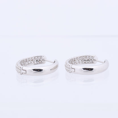 Non Signe / Unsigned Diamond Earrings K18WG 4.4g 1.0 ct