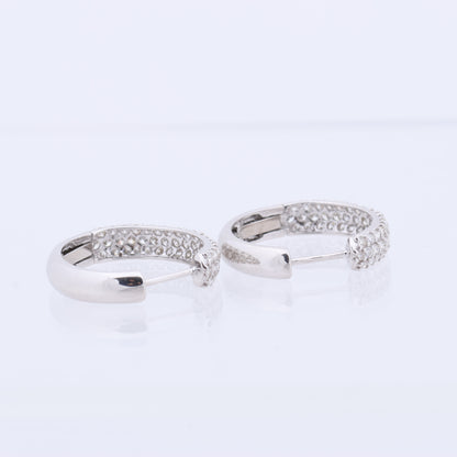 Non Signe / Unsigned Diamond Earrings K18WG 4.4g 1.0 ct