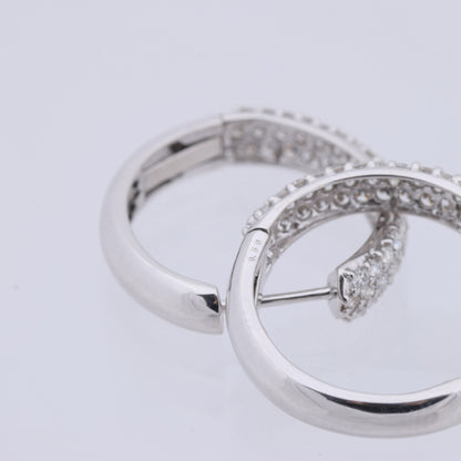 Non Signe / Unsigned Diamond Earrings K18WG 4.4g 1.0 ct