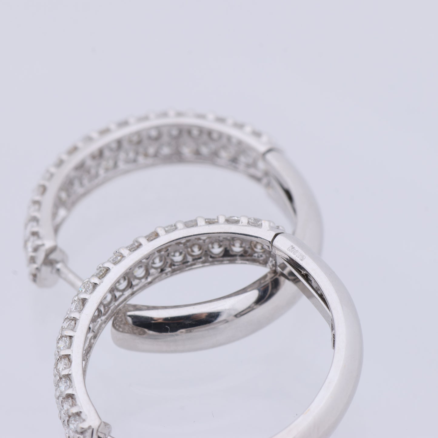 Non Signe / Unsigned Diamond Earrings K18WG 4.4g 1.0 ct