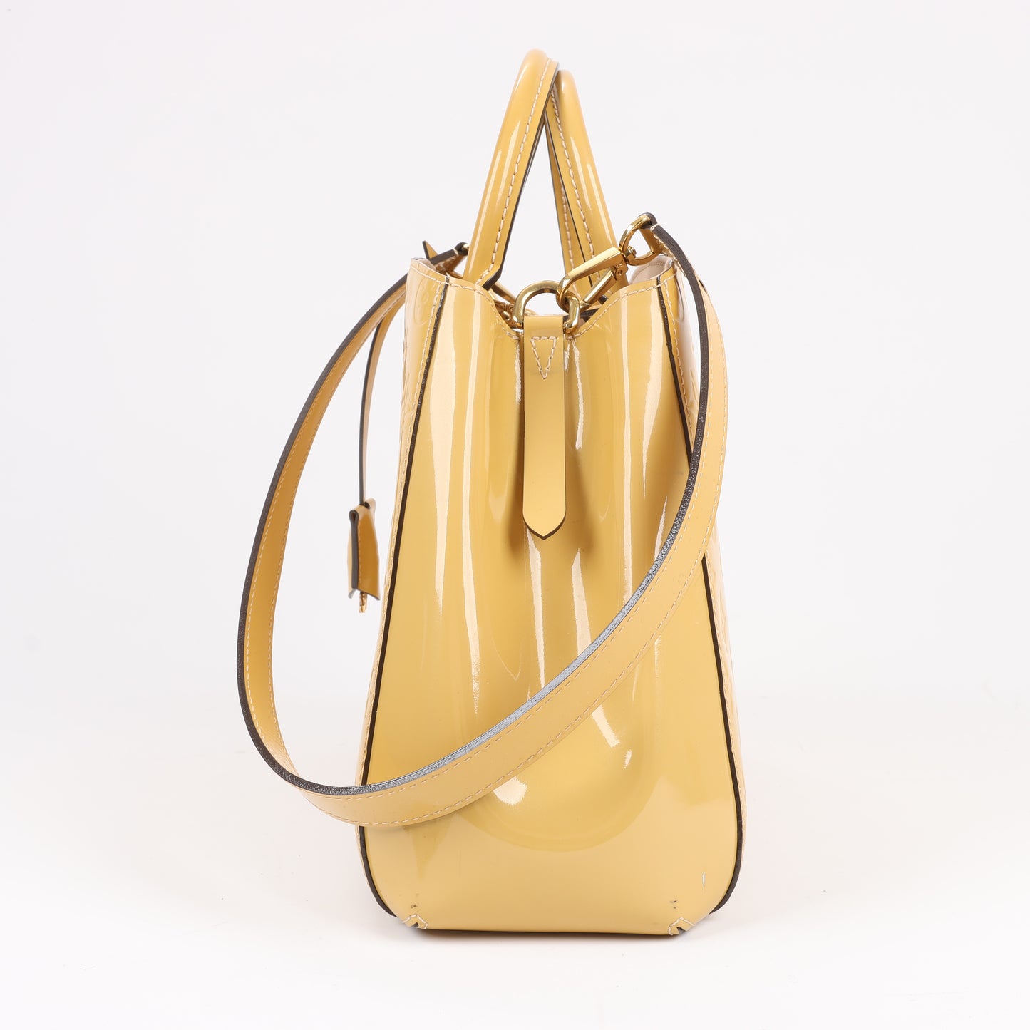 Louis Vuitton Monogram Vernis Montaigne MM Handtasche in Gelb M50169