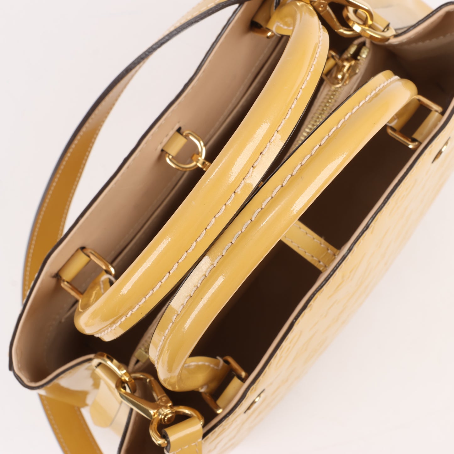 Louis Vuitton Monogram Vernis Montaigne MM Handtasche in Gelb M50169