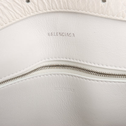 Balenciaga Hourglass Mock Croc Schultertasche in Weiß 671355
