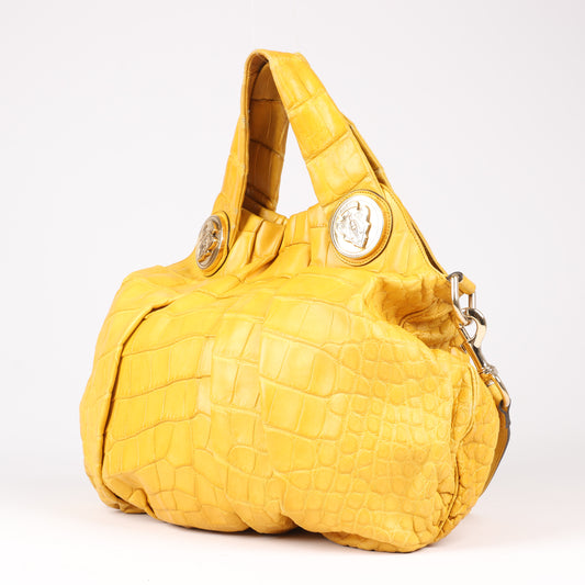 Gucci Exotic leathers - Alligator Hysteria Top 2way Handbag in Yellow