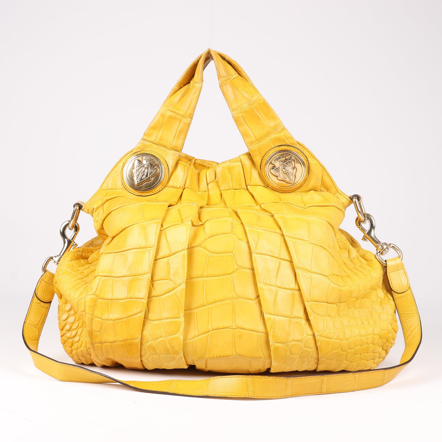 Gucci Exotenleder - Alligator Hysteria Top 2way Handtasche in Gelb