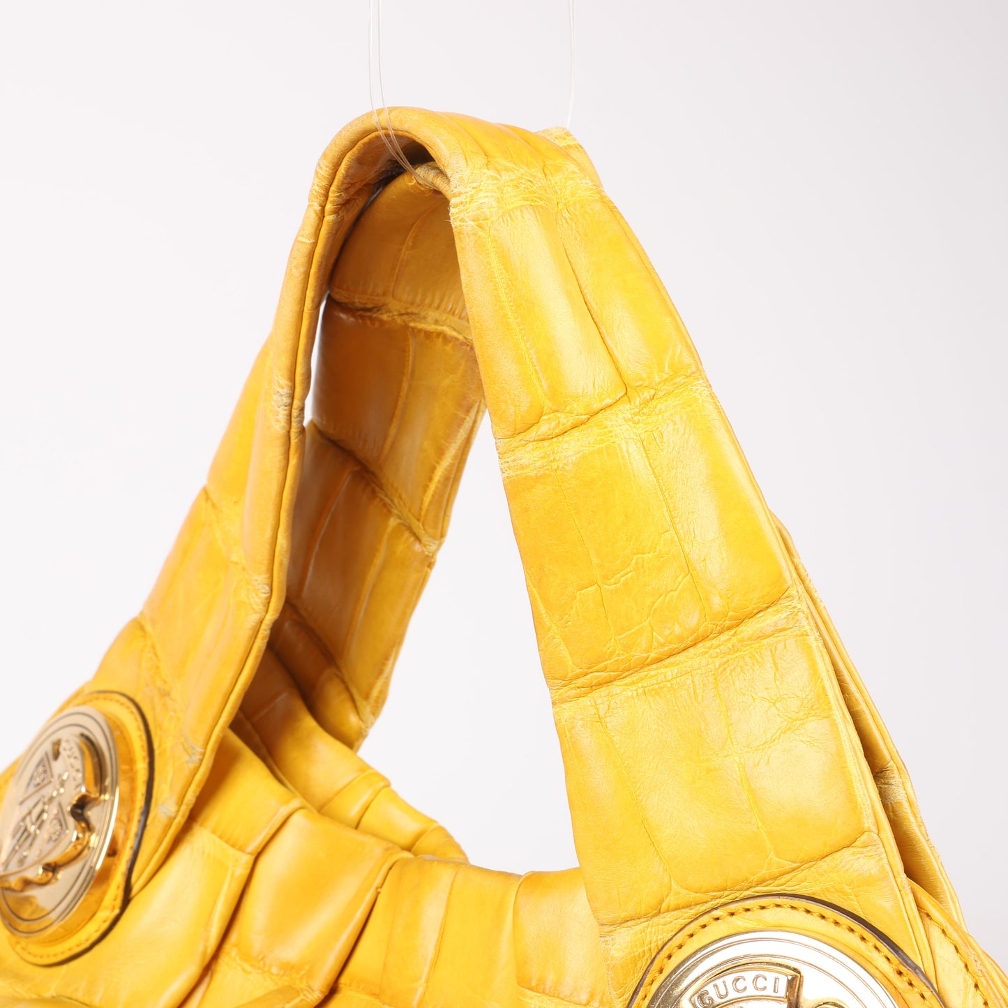 Gucci Exotenleder - Alligator Hysteria Top 2way Handtasche in Gelb