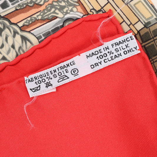 Hermès Carré 90 "SANSSOUCY" 100% Silk Scarf in Red