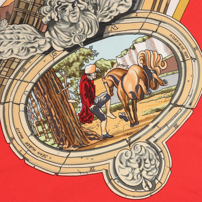 Hermès Carré 90 "SANSSOUCY" 100% Silk Scarf in Red