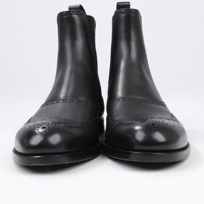 Bottega Veneta – Ankle Boots aus Leder und Stoff mit seitlichem Gore-Muster, Schwarz, Größe 39