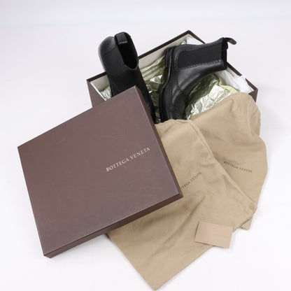 Bottega Veneta – Ankle Boots aus Leder und Stoff mit seitlichem Gore-Muster, Schwarz, Größe 39
