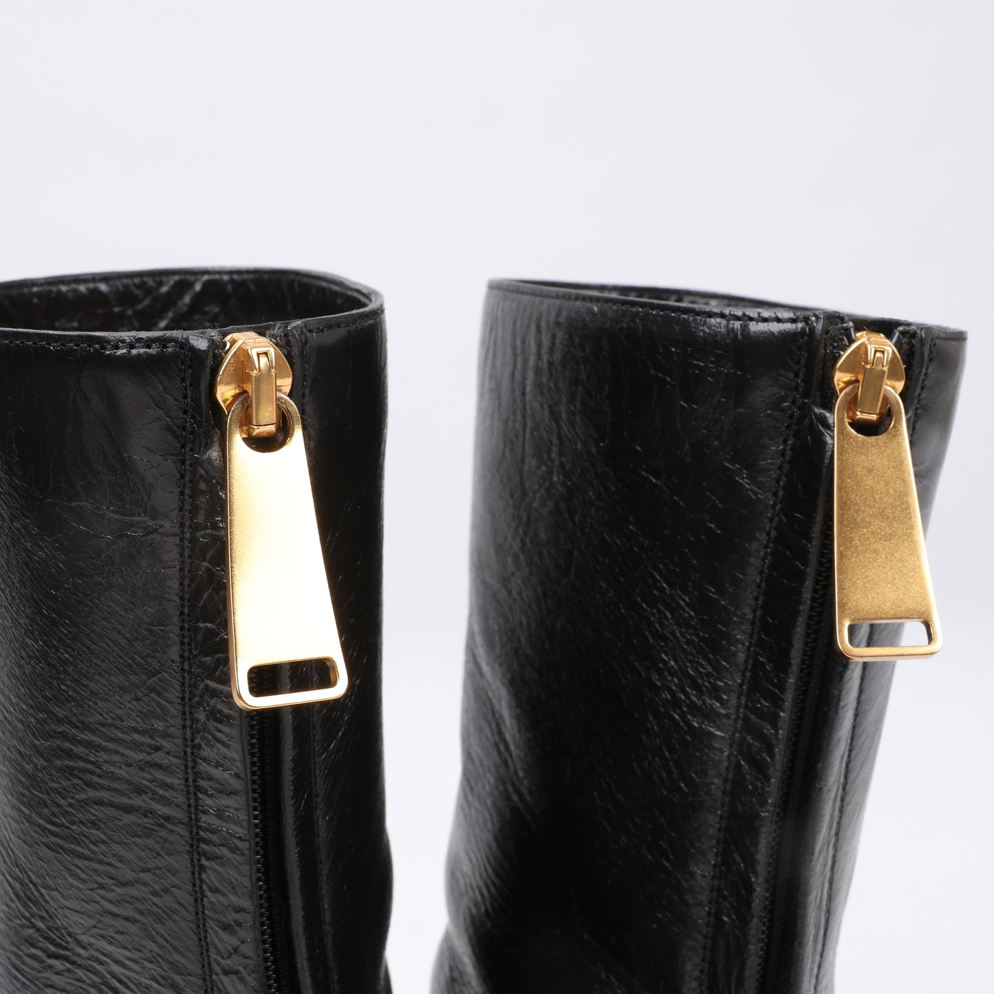 Bottega Veneta Leder LAVILLE Ankle Heel Stiefel Schwarz in Größe 38