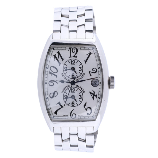 Franck Muller Master Banker 6850MB 575 SS AT Silver-Face Watch