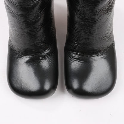 Bottega Veneta Leder LAVILLE Ankle Heel Stiefel Schwarz in Größe 38