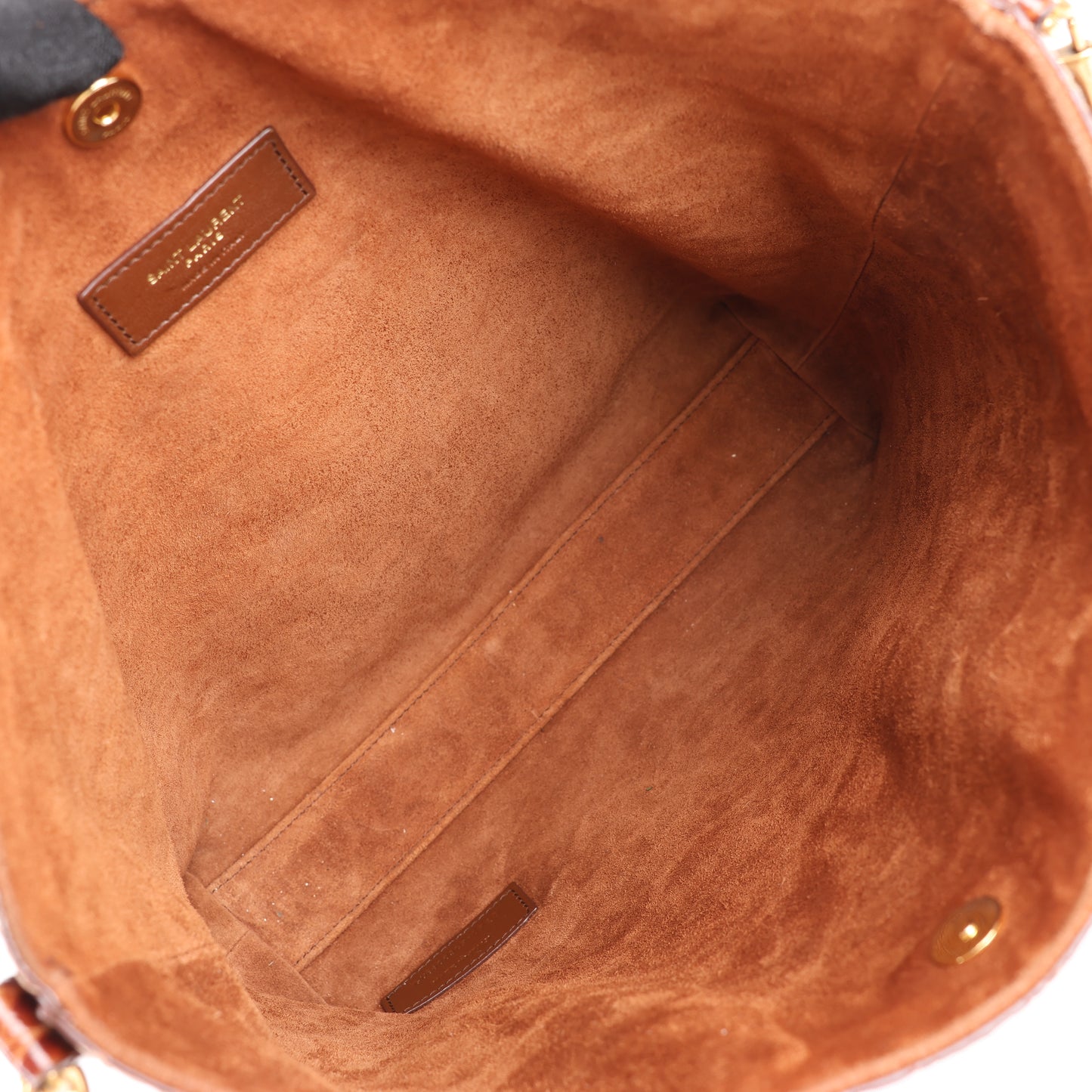 Saint Laurent Paris – Toy Shopping – 2-Wege-Handtasche in Kroko-Optik in Braun, 600307