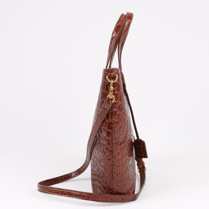 Saint Laurent Paris – Toy Shopping – 2-Wege-Handtasche in Kroko-Optik in Braun, 600307