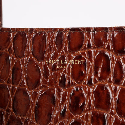 Saint Laurent Paris – Toy Shopping – 2-Wege-Handtasche in Kroko-Optik in Braun, 600307