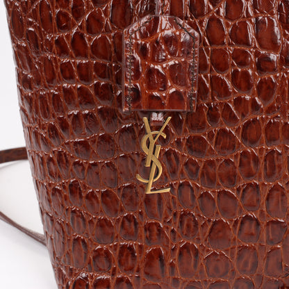 Saint Laurent Paris – Toy Shopping – 2-Wege-Handtasche in Kroko-Optik in Braun, 600307