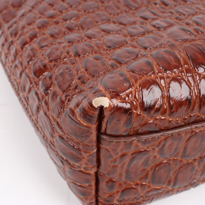 Saint Laurent Paris – Toy Shopping – 2-Wege-Handtasche in Kroko-Optik in Braun, 600307